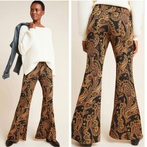 NWT Anthropologie Viviana Jacquard Flared Forest Fairy Whimsigoth Pants Size 6